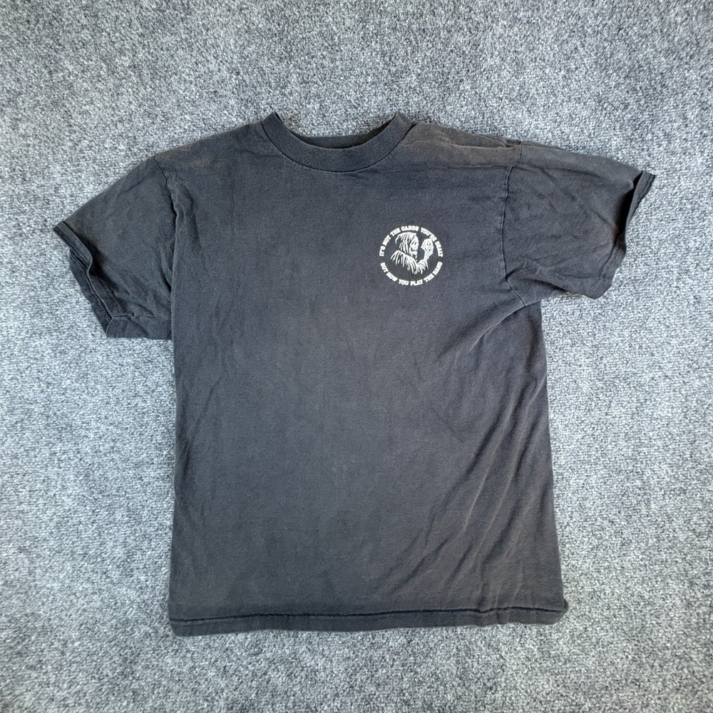 Last Call Co. It's Not The Cards You're Death T Shirt Mens Medium Black Graphic